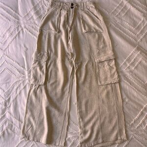 Papermoon Light Beige Textured Pants